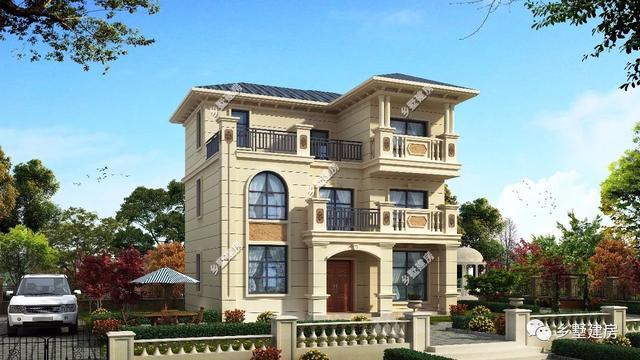 二層農(nóng)村自建房別墅設(shè)計(jì)圖，具有現(xiàn)代感，外觀不易過(guò)時(shí)