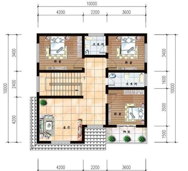 二層農(nóng)村小別墅設(shè)計圖，戶型時尚，符合農(nóng)村環(huán)境