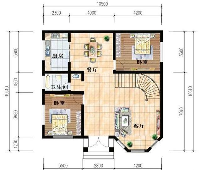 二層農(nóng)村小別墅設(shè)計圖，戶型時尚，符合農(nóng)村環(huán)境