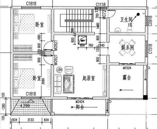 二層農(nóng)村小別墅設(shè)計圖，戶型時尚，符合農(nóng)村環(huán)境