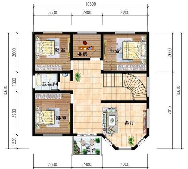 二層農(nóng)村小別墅設(shè)計圖，戶型時尚，符合農(nóng)村環(huán)境