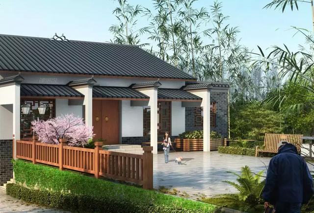 三款農(nóng)村自建別墅設(shè)計圖，帶露臺和院子，一家人坐在院子里其樂融融