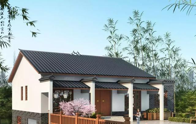 三款農(nóng)村自建別墅設(shè)計圖，帶露臺和院子，一家人坐在院子里其樂融融