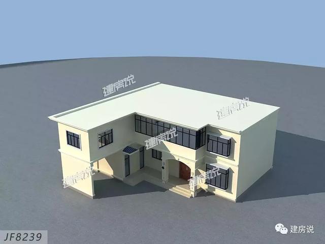 三款農(nóng)村自建別墅設(shè)計圖，帶露臺和院子，一家人坐在院子里其樂融融