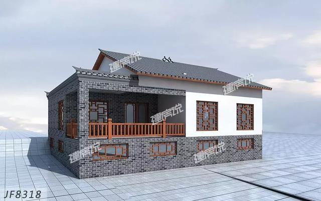 三款農(nóng)村自建別墅設(shè)計圖，帶露臺和院子，一家人坐在院子里其樂融融