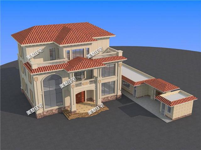 三層歐式農村別墅設計圖，電梯+書房+露臺，為自己提高一下生活品質