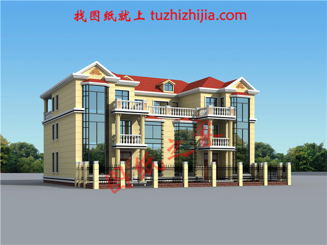 農(nóng)村建房兄弟雙拼三層圖紙，客廳中空，戶型合理