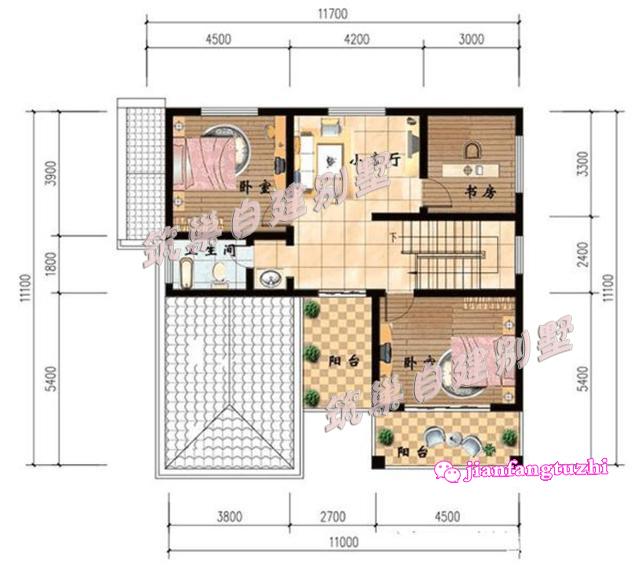 帶挑空客廳別墅設(shè)計(jì)圖，經(jīng)典的農(nóng)村建房款式，大氣方正，是大眾喜歡的款式