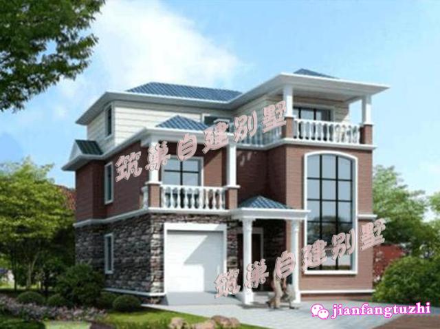 帶挑空客廳別墅設(shè)計(jì)圖，經(jīng)典的農(nóng)村建房款式，大氣方正，是大眾喜歡的款式