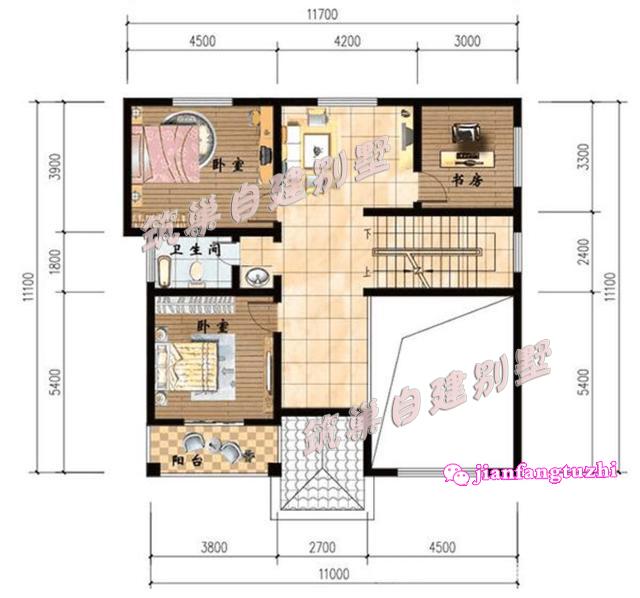帶挑空客廳別墅設(shè)計(jì)圖，經(jīng)典的農(nóng)村建房款式，大氣方正，是大眾喜歡的款式