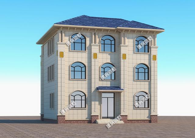 帶挑空客廳的三層別墅設(shè)計圖，整體空間感強