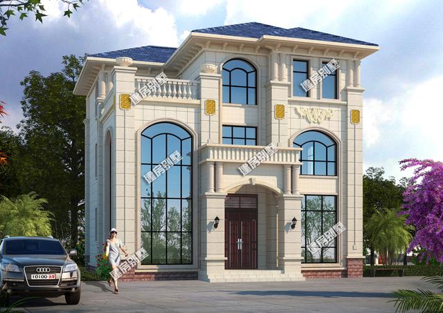 帶挑空客廳的三層別墅設(shè)計圖，整體空間感強