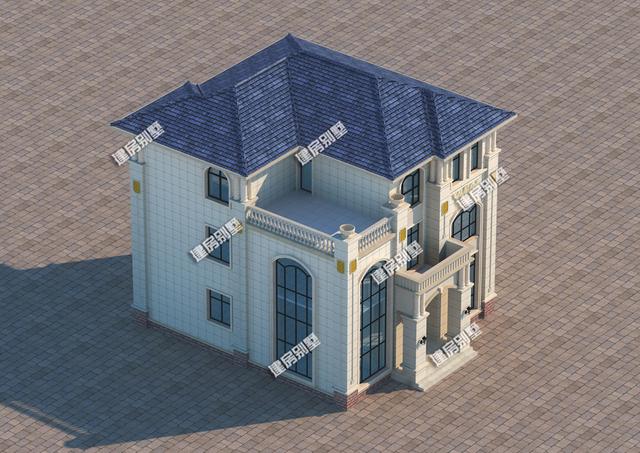 帶挑空客廳的三層別墅設(shè)計圖，整體空間感強