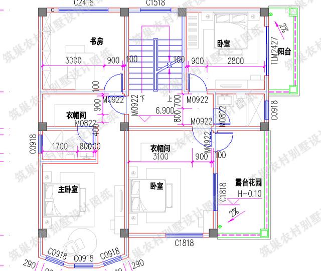 四層帶車庫露臺花園農(nóng)村別墅施工設(shè)計(jì)效果圖，造價(jià)50萬，外觀富有立體感