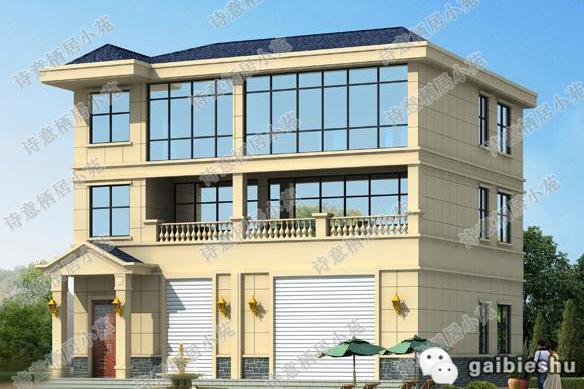 占地約120平方米三層帶商鋪?zhàn)越ǚ吭O(shè)計(jì)圖，造價(jià)50萬，帶棋牌室，休閑舒適