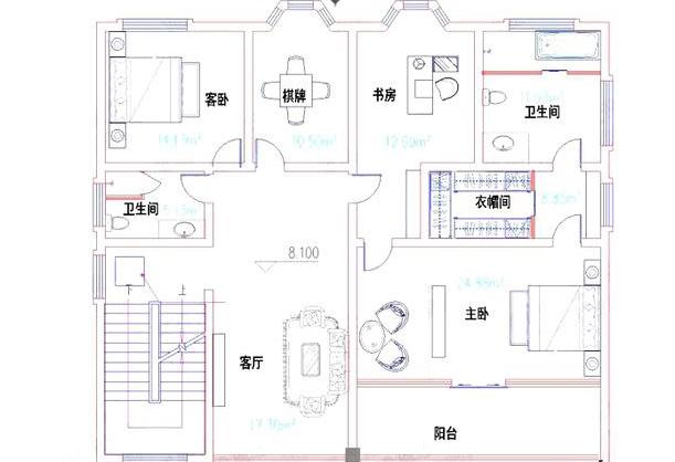 占地約120平方米三層帶商鋪?zhàn)越ǚ吭O(shè)計(jì)圖，造價(jià)50萬，帶棋牌室，休閑舒適