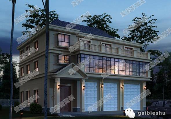 三層帶商鋪新農(nóng)村自建房設(shè)計(jì)圖，55萬(wàn)造價(jià)，商住兩用