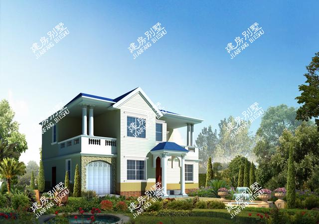 9款帶車庫的二層別墅設(shè)計(jì)圖，主體造價(jià)都不是很高，簡單實(shí)用，讓別人羨慕去吧