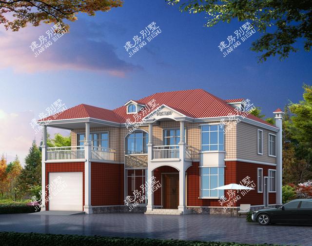 9款帶車庫的二層別墅設(shè)計(jì)圖，主體造價(jià)都不是很高，簡單實(shí)用，讓別人羨慕去吧