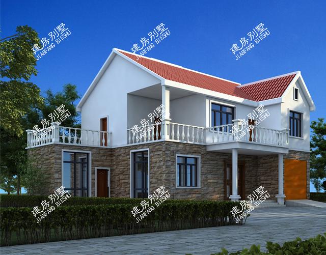 9款帶車庫的二層別墅設(shè)計(jì)圖，主體造價(jià)都不是很高，簡單實(shí)用，讓別人羨慕去吧