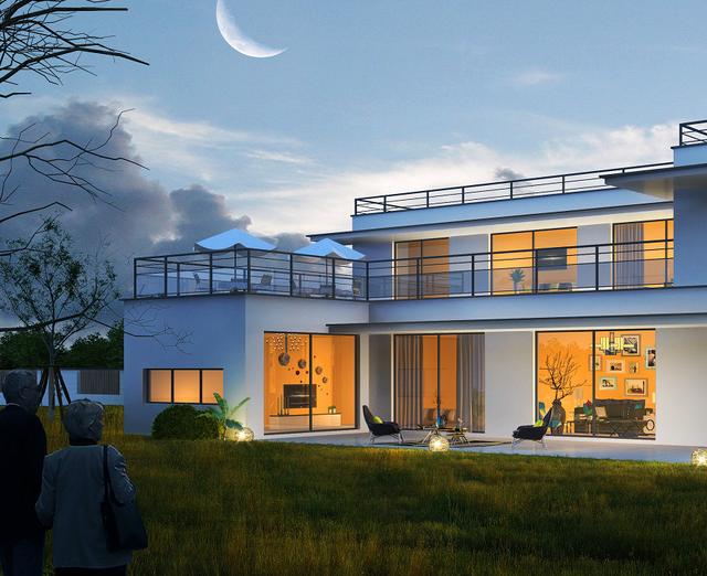 現(xiàn)代風(fēng)別墅設(shè)計(jì)圖，帶私家泳池，帶庭院，這種舒適悠閑的生活你向往么