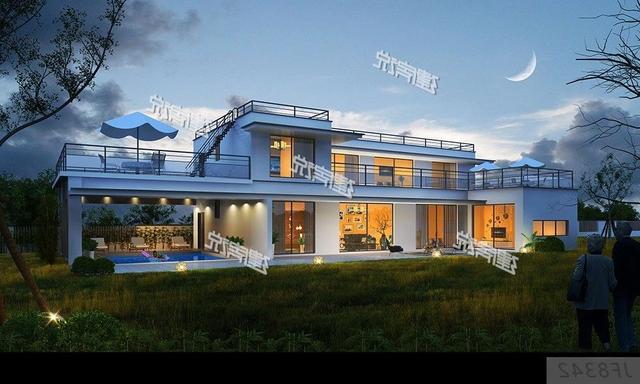 現(xiàn)代風(fēng)別墅設(shè)計(jì)圖，帶私家泳池，帶庭院，這種舒適悠閑的生活你向往么