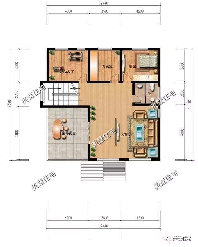 5款農(nóng)村時(shí)尚別墅設(shè)計(jì)圖，帶挑高客廳和大露臺(tái)，第3款讓人眼前一亮