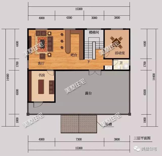 5款農(nóng)村時(shí)尚別墅設(shè)計(jì)圖，帶挑高客廳和大露臺(tái)，第3款讓人眼前一亮