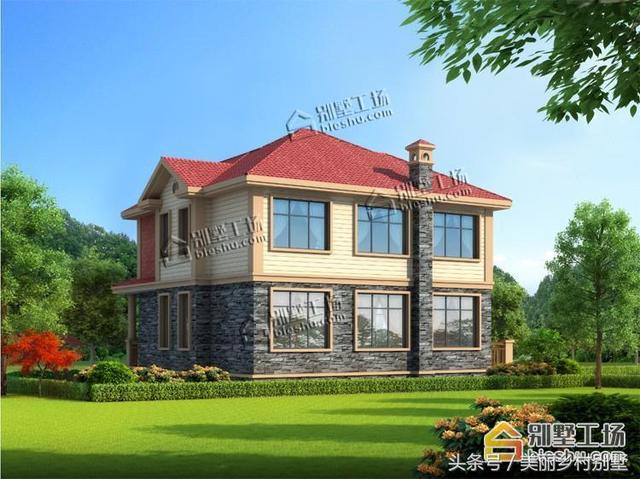 二層歐式風(fēng)格農(nóng)村別墅設(shè)計圖，造價不高，適合農(nóng)村普通家庭建造