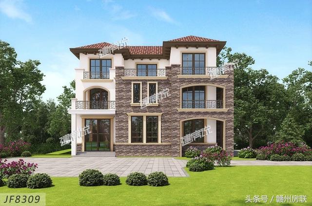 田園風(fēng)格的別墅設(shè)計圖，賺了錢一定要建一棟這么漂亮的別墅