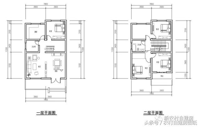 7款小戶型農(nóng)村別墅設(shè)計圖，100平以內(nèi)，小面積也可以建好房
