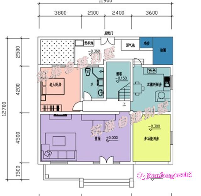 帶車庫二層小別墅設計CAD全套圖紙，簡單好施工