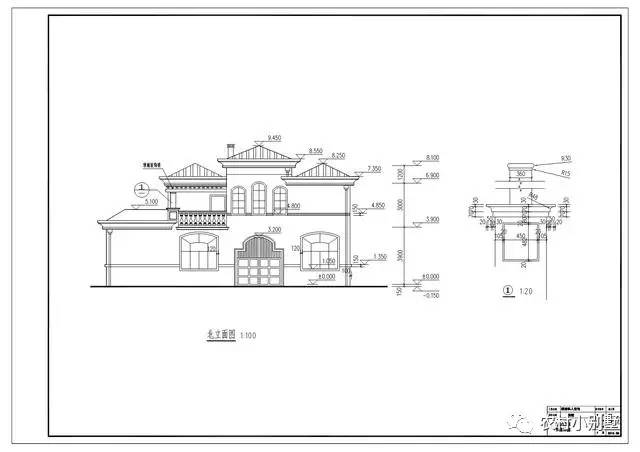 16.5米面寬8.5米進(jìn)深二層豪華歐式別墅設(shè)計(jì)圖，全套施工圖