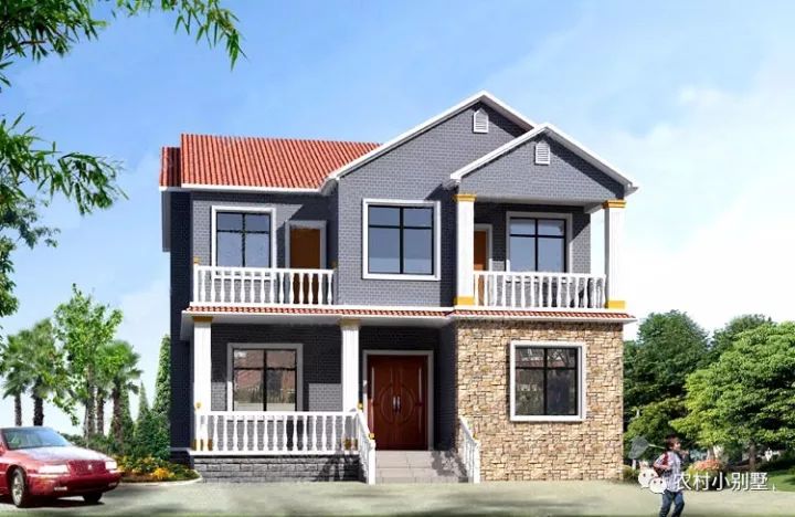 3套簡約二層自建民房方案圖，鄰居見了紛紛效仿