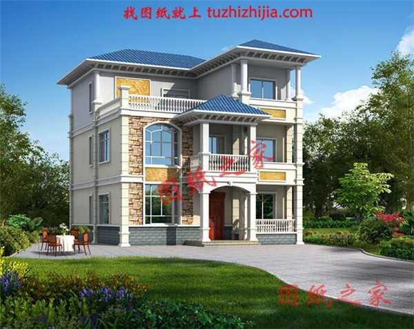 5套現(xiàn)代三層民房設(shè)計(jì)圖，附實(shí)拍效果圖