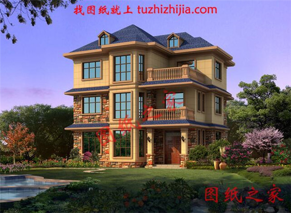 5套現(xiàn)代三層民房設(shè)計(jì)圖，附實(shí)拍效果圖