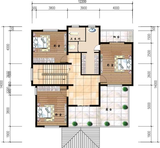 三層簡歐式別墅設(shè)計(jì)圖，帶大露臺，大氣時尚，主體造價40萬左右。