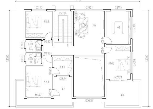 現(xiàn)代風格二層別墅設計圖，帶超大落地窗和二樓露臺，經(jīng)濟實用。