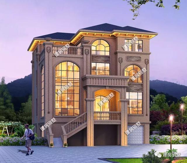 三層13×15.1米農村別墅設計圖，帶旋轉樓梯+架空層設計，不是一般的氣派。