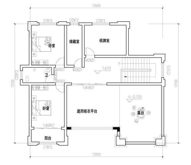 三層農(nóng)村自建房，開間進(jìn)深14.4×12.1米，帶挑空客廳+大露臺(tái)和晾衣平臺(tái)，給老人居住最佳