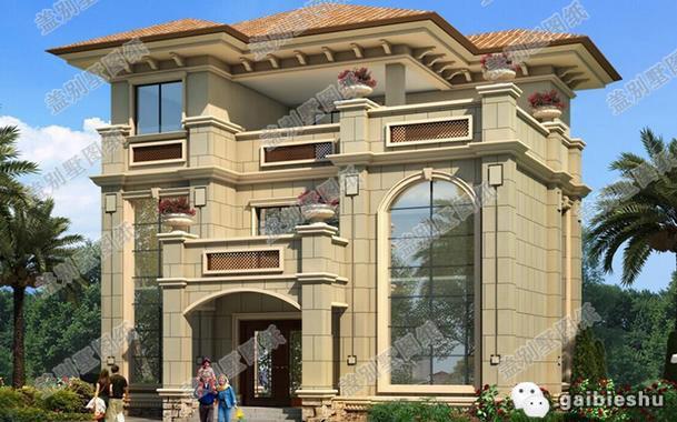 三層農(nóng)村自建房，開間進(jìn)深14.4×12.1米，帶挑空客廳+大露臺(tái)和晾衣平臺(tái)，給老人居住最佳