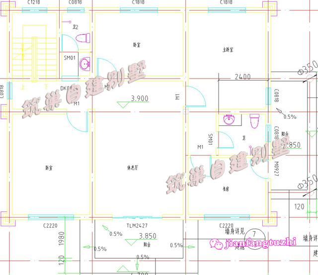 三層田園風(fēng)別墅設(shè)計圖，12.5x12米，外觀古香古色又富有現(xiàn)代氣息，造價25萬。
