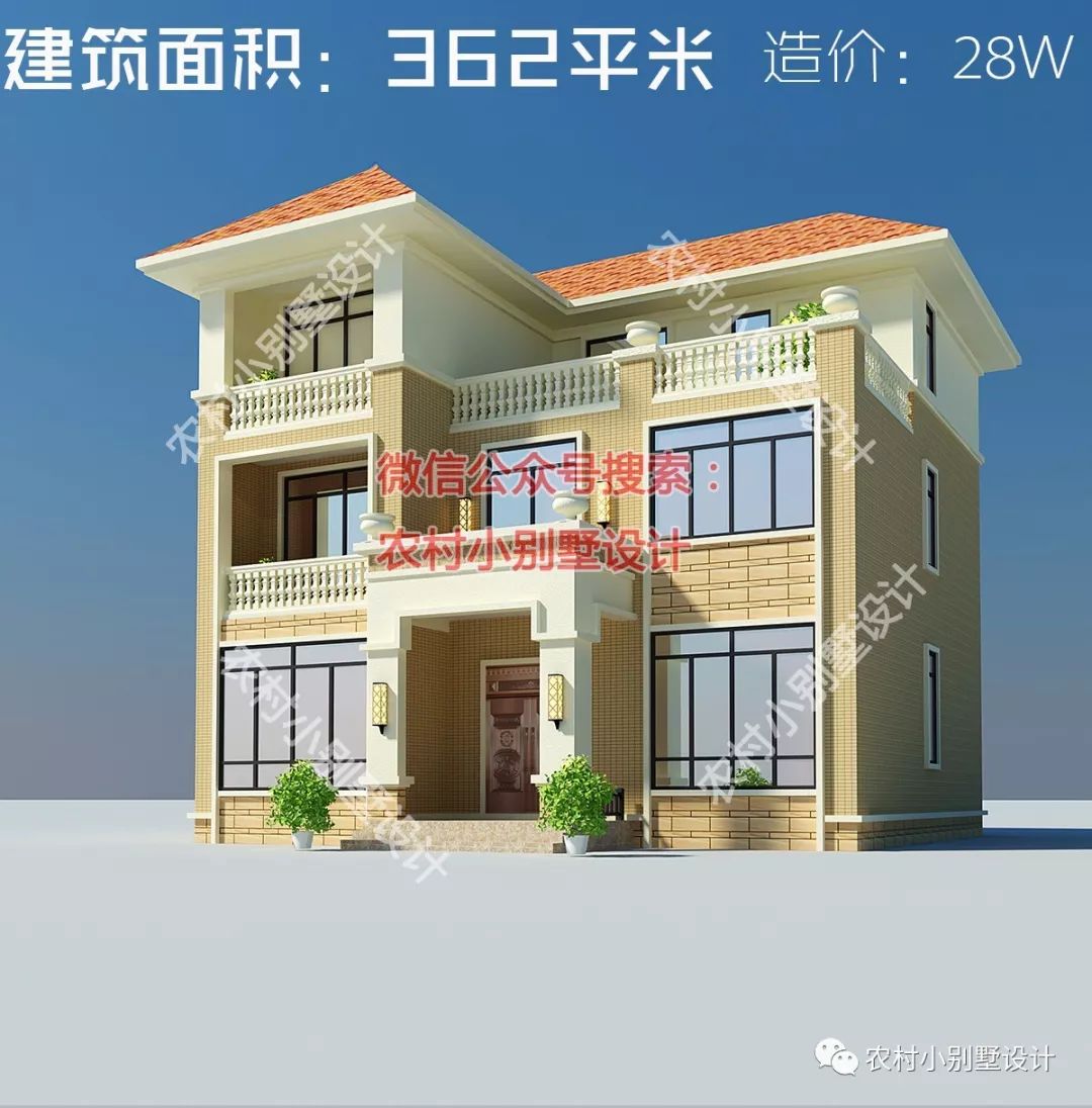 12×11米精品三層農(nóng)村別墅圖，經(jīng)典之作