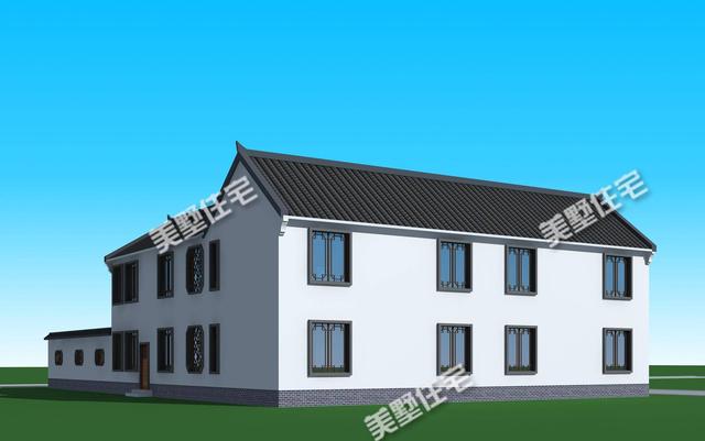 二層中式風(fēng)格別墅設(shè)計(jì)圖，19x17米，9室3廳自帶小院，中式才是國(guó)人最愛！