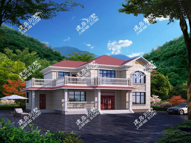 農(nóng)村二層自建房，最受農(nóng)村人歡迎的一款，帶超大景觀露臺，太完美啦。