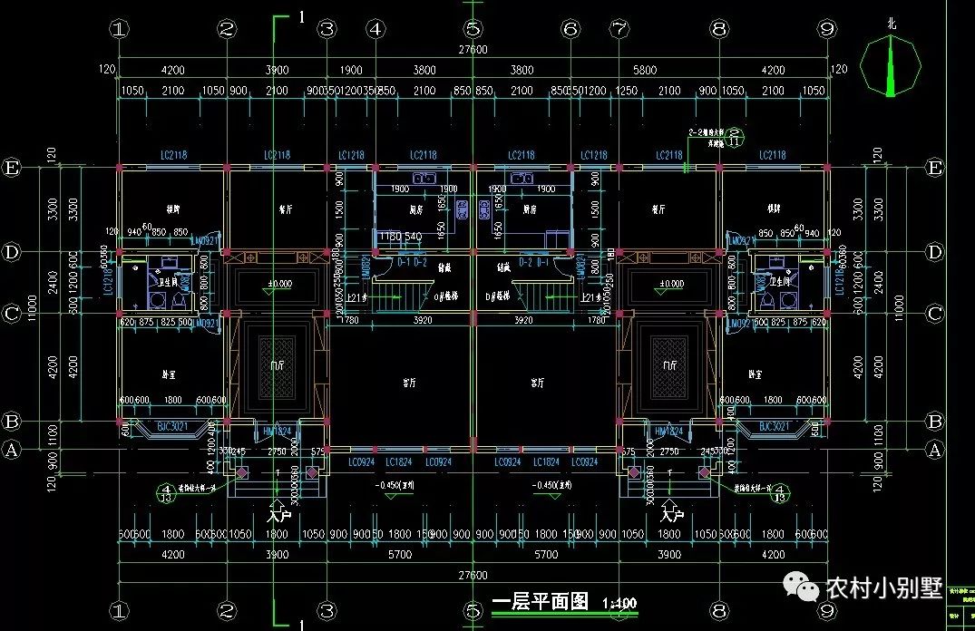 28x11米兄弟三層雙拼別墅圖，農(nóng)村自建非常洋氣！