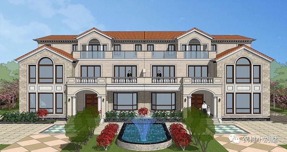 28x11米兄弟三層雙拼別墅圖，農(nóng)村自建非常洋氣！