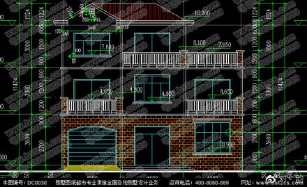 三層農(nóng)村別墅設(shè)計(jì)圖，占地135.54平方米，帶車庫(kù)。
