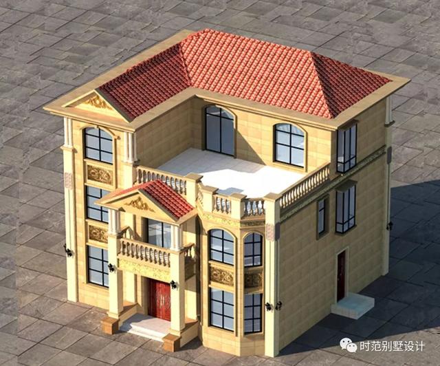 三層歐式別墅設計圖，帶書房+大露臺，豪華大氣，農(nóng)村建房的不二之選。