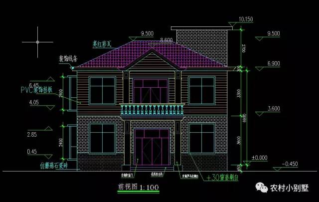 10.7x8米經(jīng)濟型中式農(nóng)村二層小樓圖，15萬全部搞定